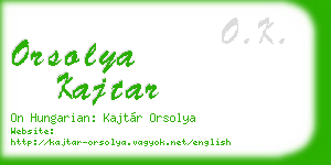 orsolya kajtar business card