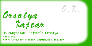 orsolya kajtar business card